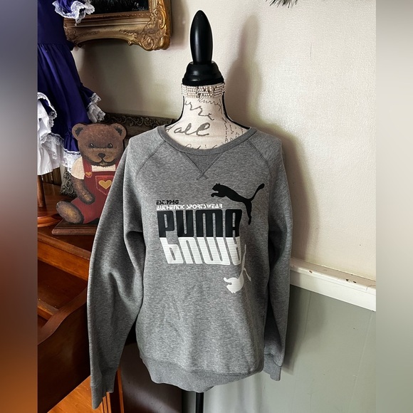 PUMA AUTHENTIC SPORTSWEAR HEATHER GREY SWEATSHIRT M - Picture 1 of 5
